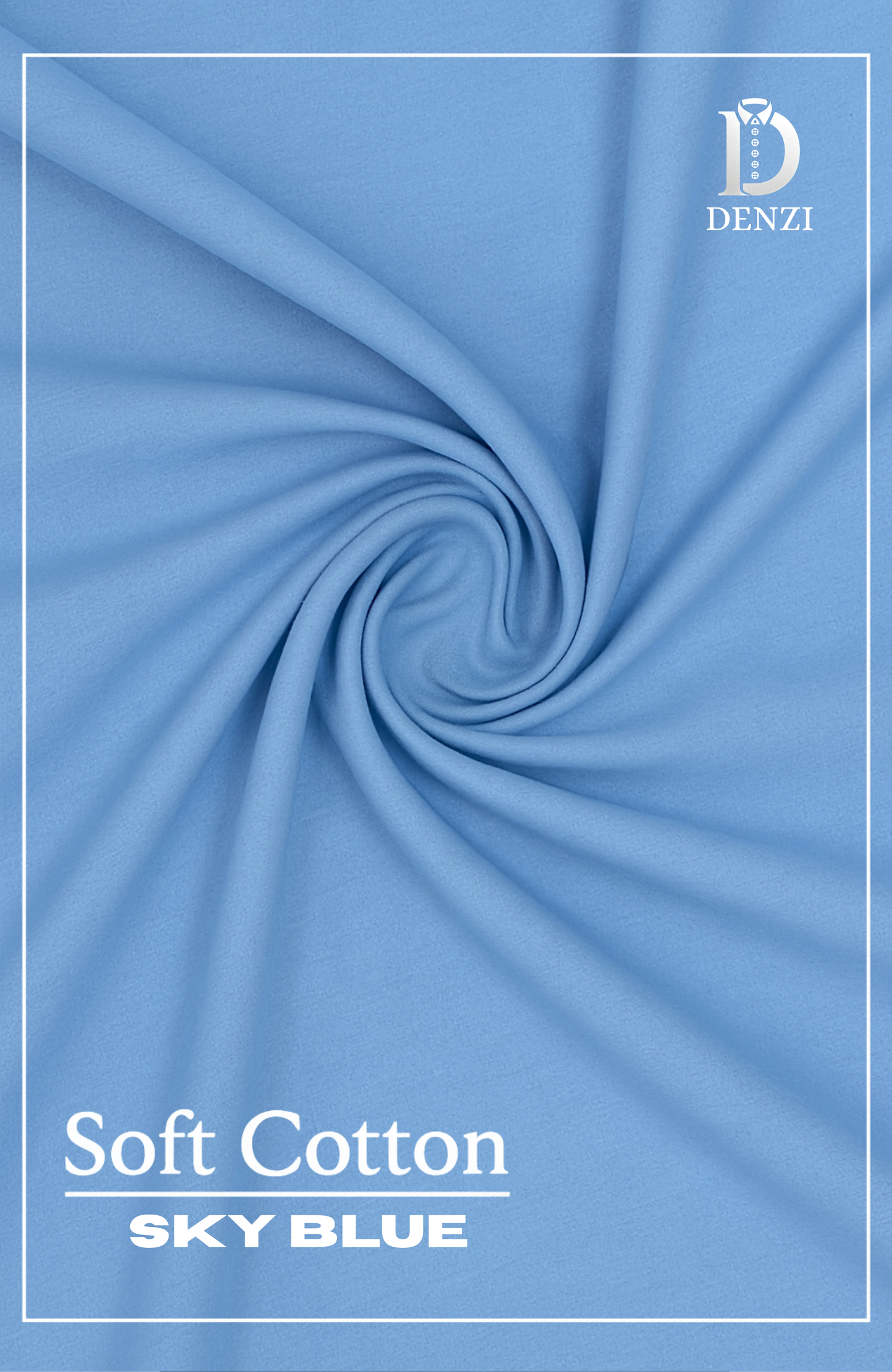 Unstitched Cotton Fabric- Sky Blue