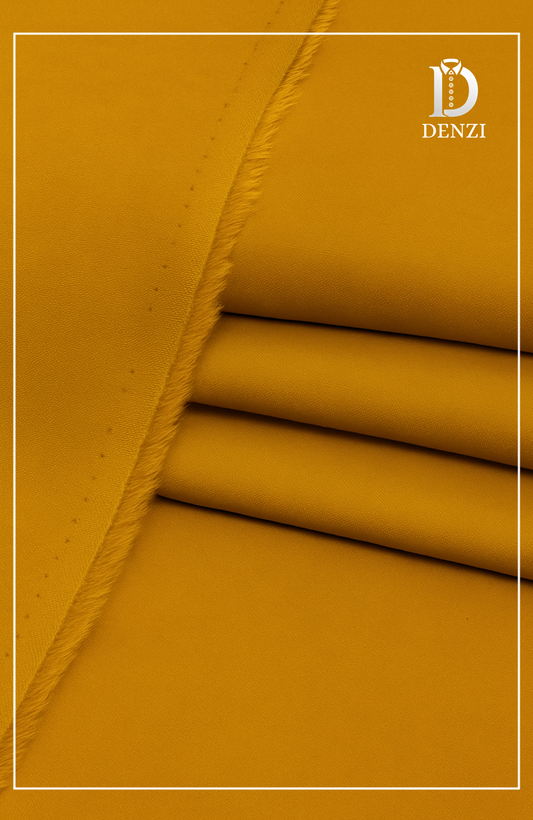 Unstitched Cotton Fabric- Mustard Gold