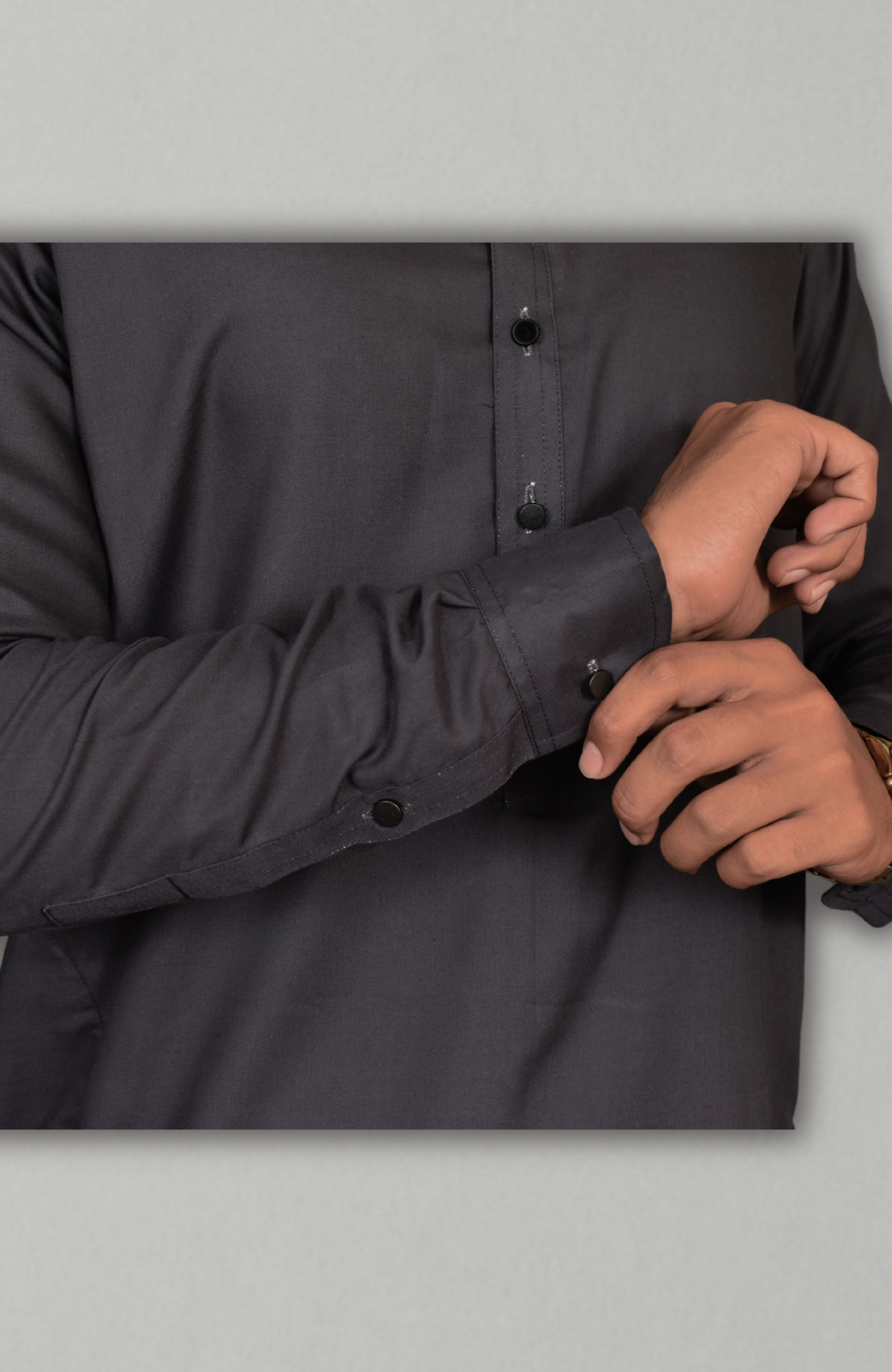 Double Silai Premium Stitched Shalwar Suit-Charcoal Grey