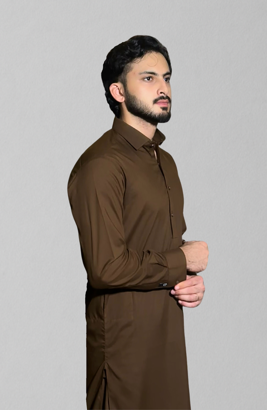 Classic Shalwar Kameez-Dark Brown