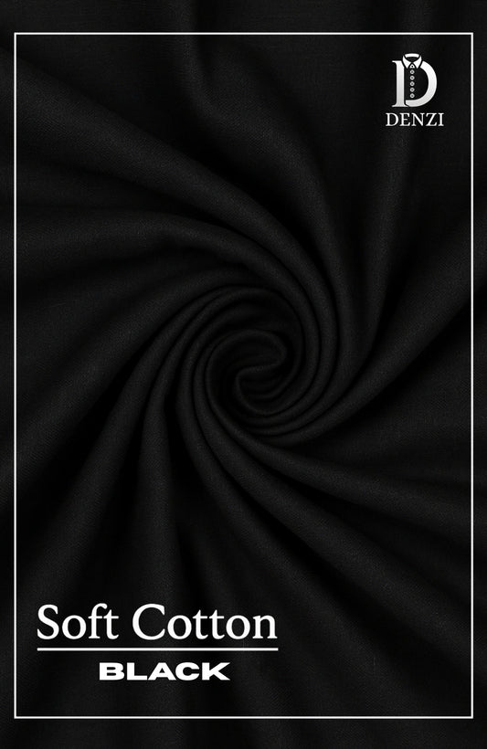 Unstitched Cotton Fabric- Black
