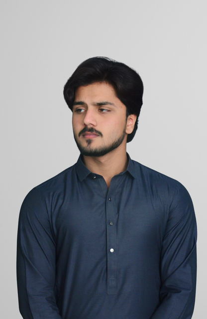 Double Stitched Premium  Shalwar Suit-Charcoal Grey