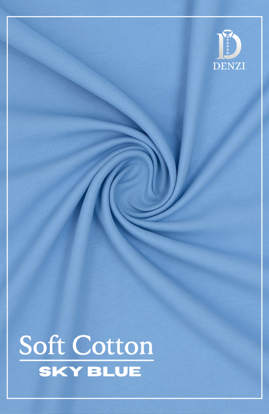 Unstitched Cotton Fabric- Sky Blue