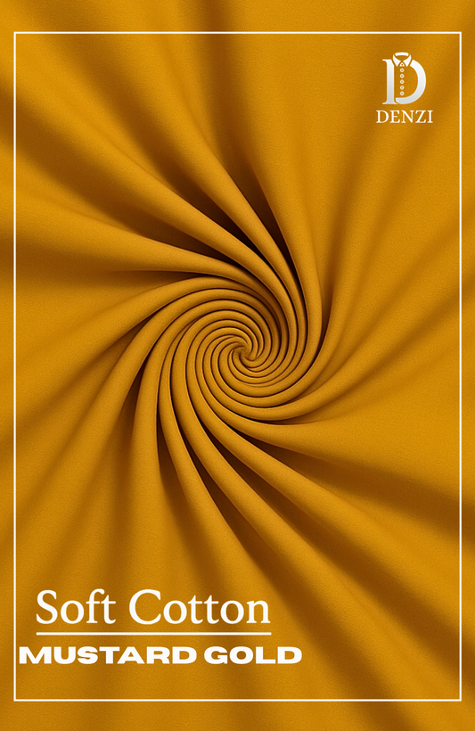 Unstitched Cotton Fabric- Mustard Gold